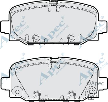 APEC PAD2289 - Комплект спирачно феродо, дискови спирачки vvparts.bg