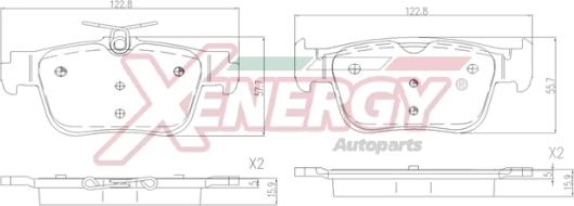 AP XENERGY X41407 - Комплект спирачно феродо, дискови спирачки vvparts.bg