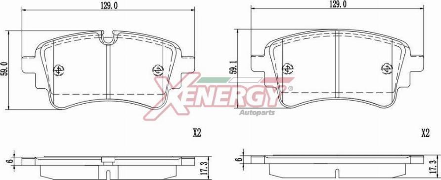 AP XENERGY X41425 - Комплект спирачно феродо, дискови спирачки vvparts.bg