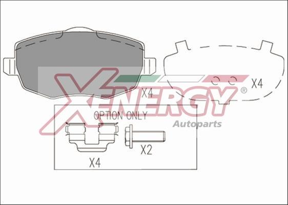 AP XENERGY X41196 - Комплект спирачно феродо, дискови спирачки vvparts.bg