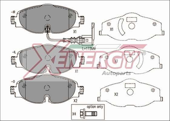 AP XENERGY X41163 - Комплект спирачно феродо, дискови спирачки vvparts.bg