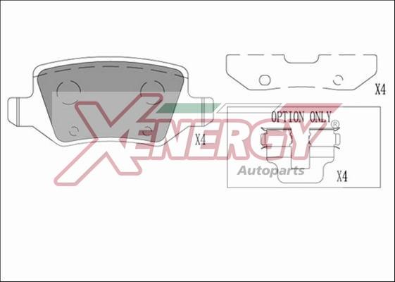 AP XENERGY X41187 - Комплект спирачно феродо, дискови спирачки vvparts.bg