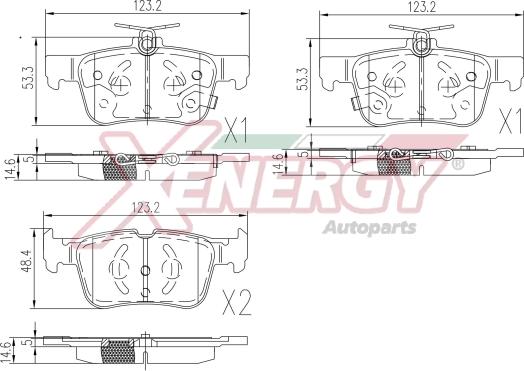 AP XENERGY X41397 - Комплект спирачно феродо, дискови спирачки vvparts.bg