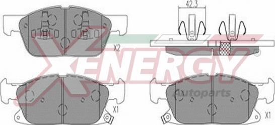 AP XENERGY X41349 - Комплект спирачно феродо, дискови спирачки vvparts.bg