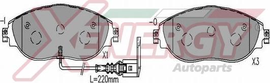 AP XENERGY X41345 - Комплект спирачно феродо, дискови спирачки vvparts.bg