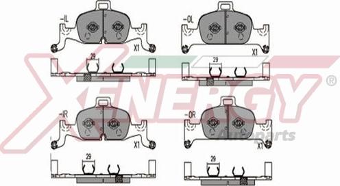 AP XENERGY X41387 - Комплект спирачно феродо, дискови спирачки vvparts.bg