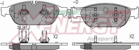 AP XENERGY X41327 - Комплект спирачно феродо, дискови спирачки vvparts.bg