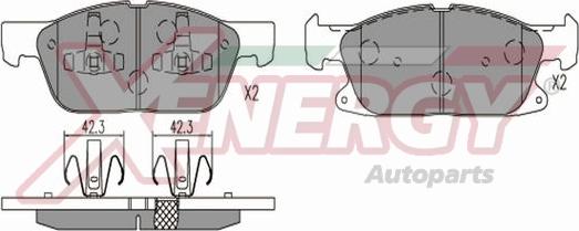 AP XENERGY X41374 - Комплект спирачно феродо, дискови спирачки vvparts.bg