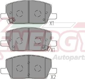 AP XENERGY X41291 - Комплект спирачно феродо, дискови спирачки vvparts.bg