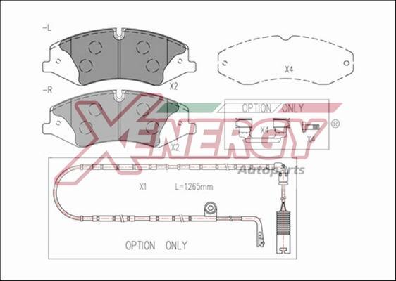 AP XENERGY X41258 - Комплект спирачно феродо, дискови спирачки vvparts.bg