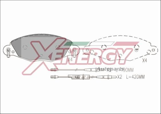 AP XENERGY X41212 - Комплект спирачно феродо, дискови спирачки vvparts.bg