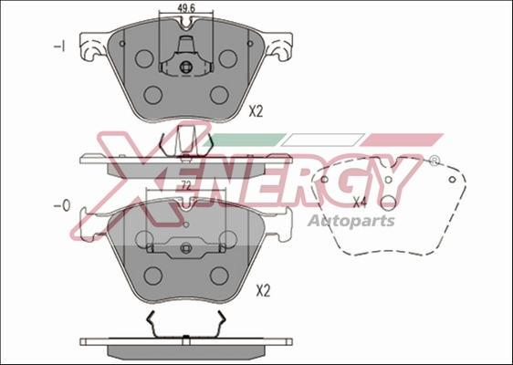 AP XENERGY X41217 - Комплект спирачно феродо, дискови спирачки vvparts.bg