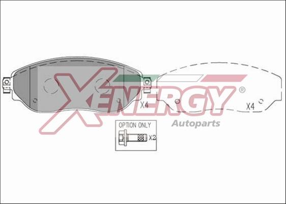 AP XENERGY X41283 - Комплект спирачно феродо, дискови спирачки vvparts.bg