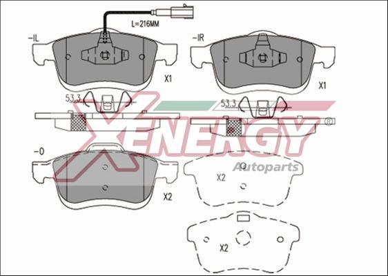 AP XENERGY X41224 - Комплект спирачно феродо, дискови спирачки vvparts.bg