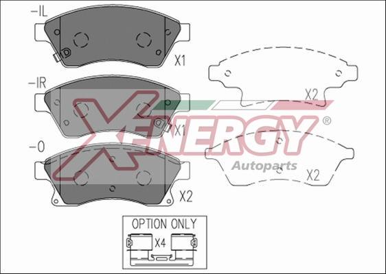 AP XENERGY X41226 - Комплект спирачно феродо, дискови спирачки vvparts.bg