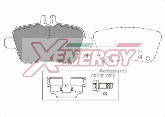 AP XENERGY X41227 - Комплект спирачно феродо, дискови спирачки vvparts.bg