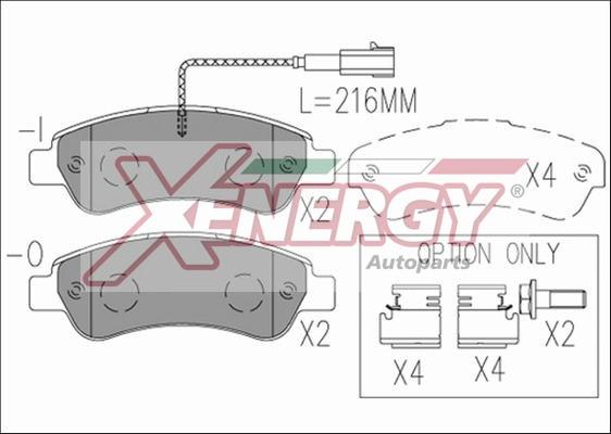 AP XENERGY X41270 - Комплект спирачно феродо, дискови спирачки vvparts.bg