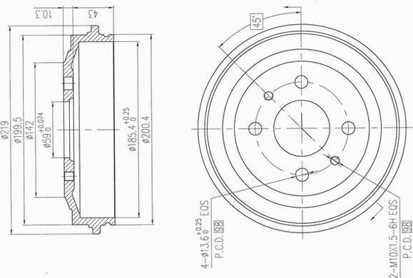 AP XENERGY X654013 - Спирачен барабан vvparts.bg