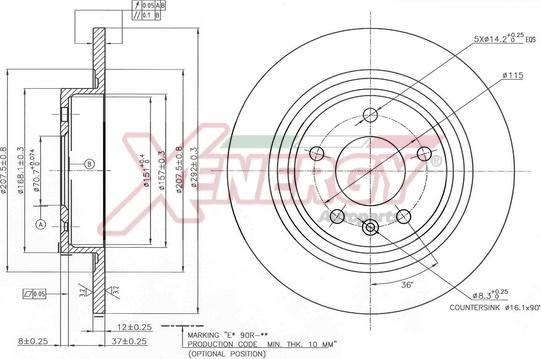 AP XENERGY X601488 - Спирачен диск vvparts.bg