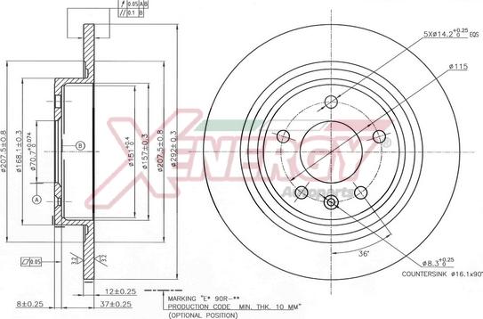 AP XENERGY X601510 - Спирачен диск vvparts.bg