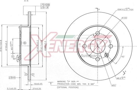 AP XENERGY X601530 - Спирачен диск vvparts.bg