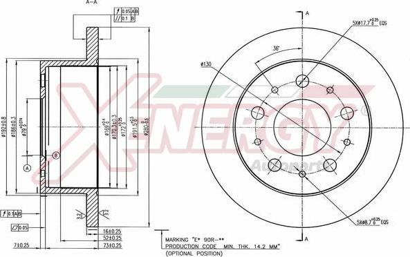 AP XENERGY X601166 - Спирачен диск vvparts.bg