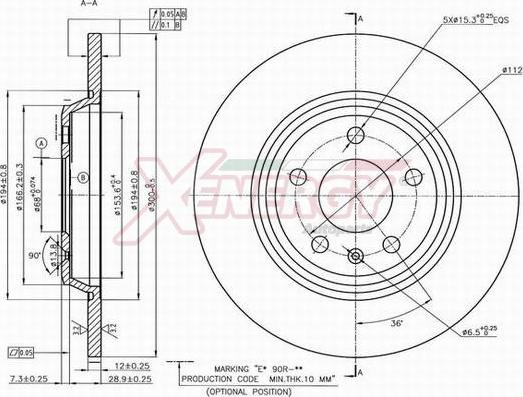 AP XENERGY X601351 - Спирачен диск vvparts.bg