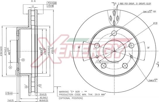 AP XENERGY X602902 - Спирачен диск vvparts.bg