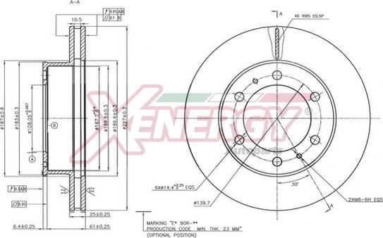 AP XENERGY X602912 - Спирачен диск vvparts.bg