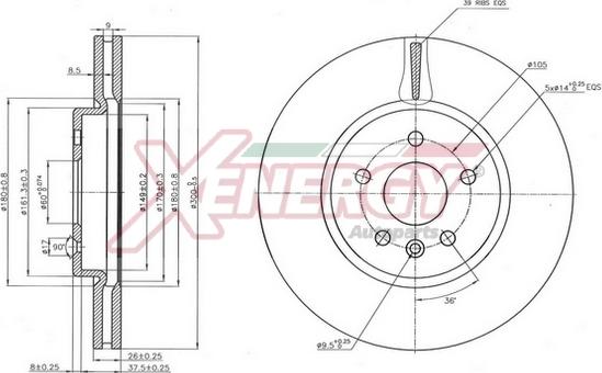 AP XENERGY X602917 - Спирачен диск vvparts.bg