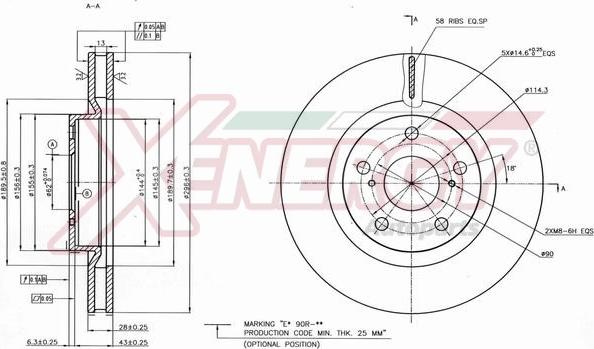 AP XENERGY X602589 - Спирачен диск vvparts.bg