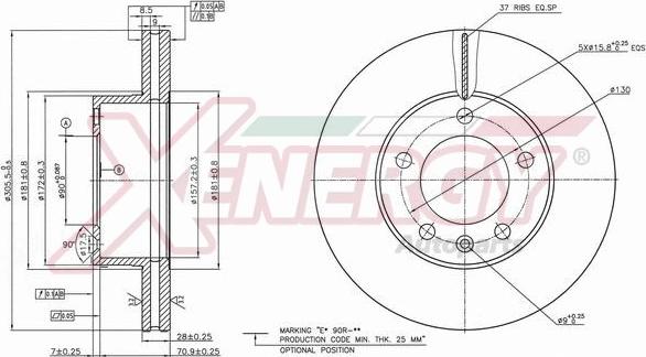 AP XENERGY X602577 - Спирачен диск vvparts.bg