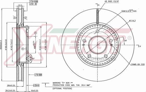 AP XENERGY X602609 - Спирачен диск vvparts.bg