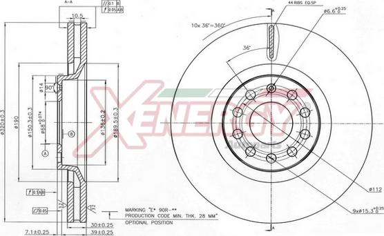 AP XENERGY X602899 - Спирачен диск vvparts.bg