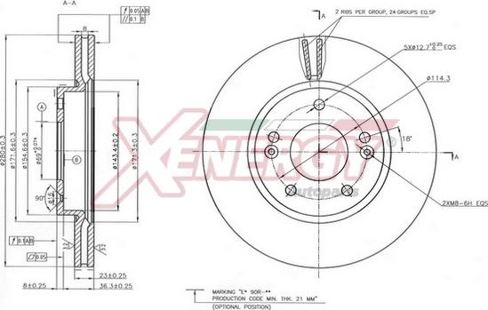 AP XENERGY X602894 - Спирачен диск vvparts.bg