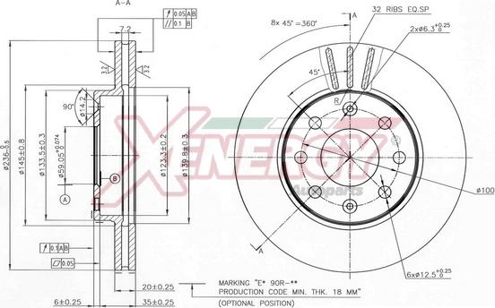 AP XENERGY X602861 - Спирачен диск vvparts.bg