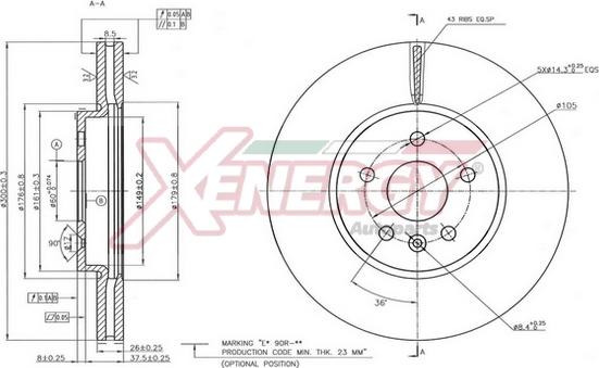 AP XENERGY X602863 - Спирачен диск vvparts.bg