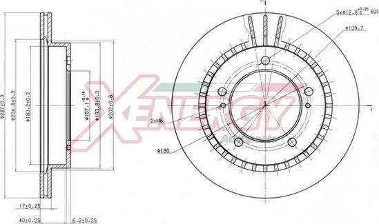 AP XENERGY X602800 - Спирачен диск vvparts.bg