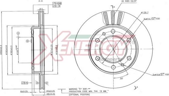 AP XENERGY X602807 - Спирачен диск vvparts.bg