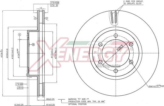 AP XENERGY X602811 - Спирачен диск vvparts.bg