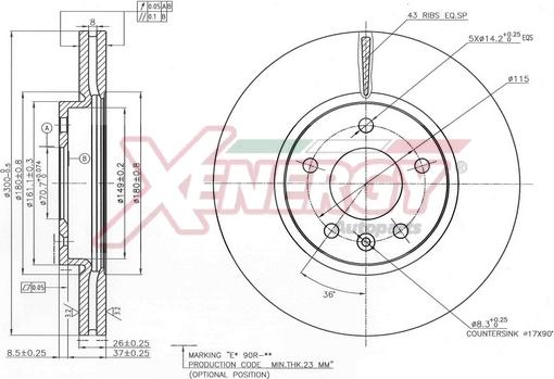 AP XENERGY X602889 - Спирачен диск vvparts.bg