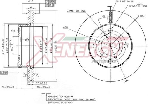 AP XENERGY X602831 - Спирачен диск vvparts.bg