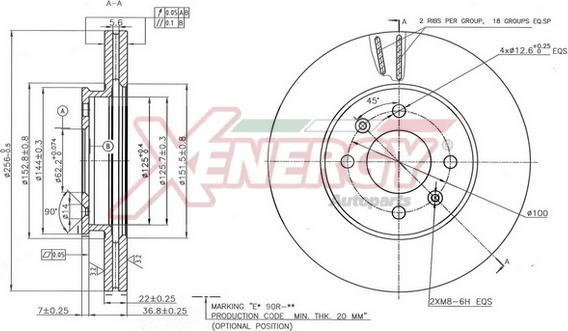 AP XENERGY X602832 - Спирачен диск vvparts.bg