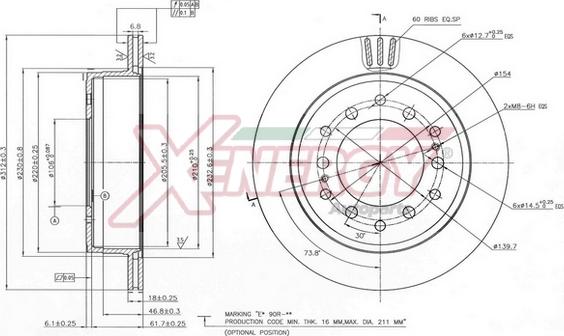 AP XENERGY X602797 - Спирачен диск vvparts.bg