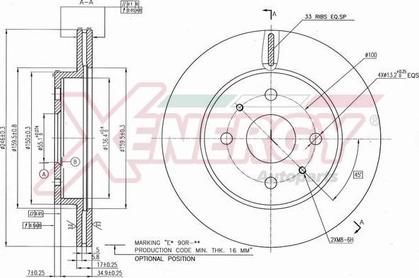 AP XENERGY X602756 - Спирачен диск vvparts.bg