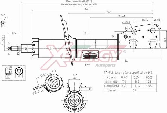 AP XENERGY X844335 - Амортисьор vvparts.bg