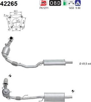 AS 42265 - Катализатор vvparts.bg