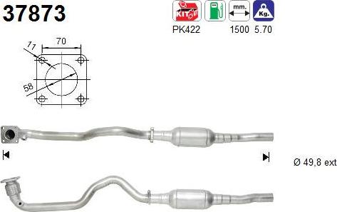 AS 37873 - Катализатор vvparts.bg