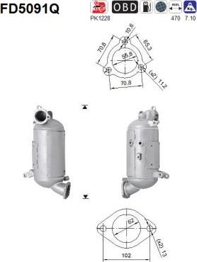 AS FD5091Q - Филтър за сажди / твърди частици, изпускателна система vvparts.bg