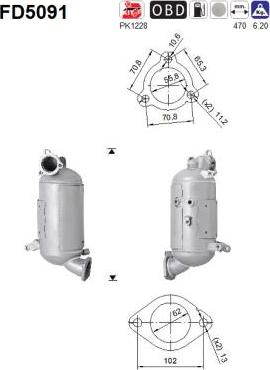 AS FD5091 - Филтър за сажди / твърди частици, изпускателна система vvparts.bg